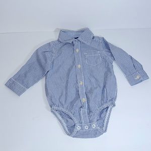 Carter’s Dress Pinstripe Shirt Size 9 Months Snap Crotch